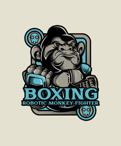 Boxing T-Shirt Design Generator Featuring an Angry Gorilla Clipart 