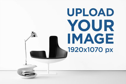 Art Print Wall Mockup Featuring a Modern Reading Chair