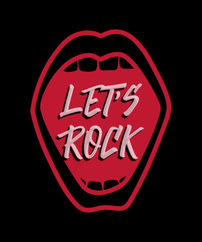 Rock T-Shirt Design Maker with Gothic Font and a Mouth Graphic