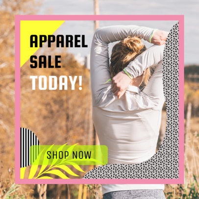 Ad Banner Template with a Tropical-Style Frame for an Activewear Sale