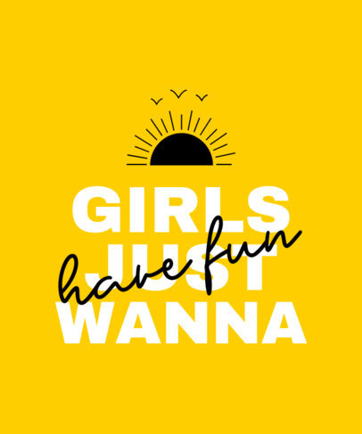 Girly T-Shirt Design Template with a Fun Typography