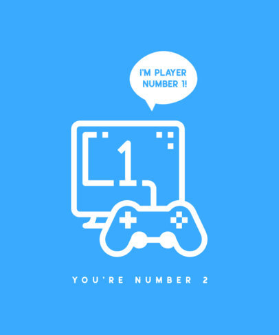 Gaming T-Shirt Design Template Featuring a Video-Game Controller