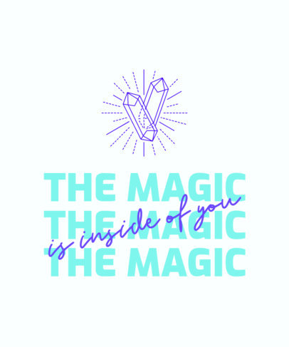 T-Shirt Design Template Featuring Gemstone Icons 2112k