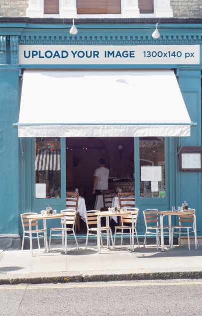 Storefront Mockup Featuring a Restaurant Facade