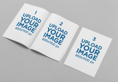 Mockup of an Open Coloring Book Placed Next to a Closed One 