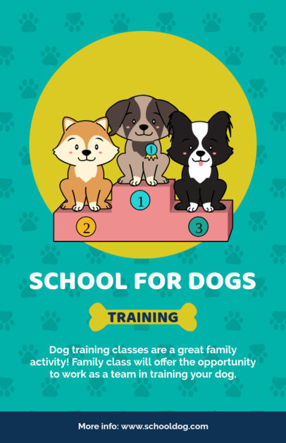 Online Flyer Creator for a School for Dogs with a Paws Pattern 396g-2123