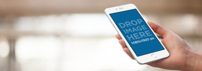 Mockup of an iPhone 6s Held in an Angled Position