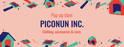 Facebook Cover Template Featuring Pet Toys and Accessories Graphics