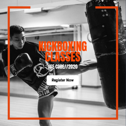 Sports Banner Maker for Kickboxing Classes 362n 2068