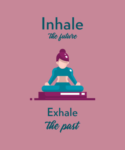 T-Shirt Template with Yoga Poses Illustrations
