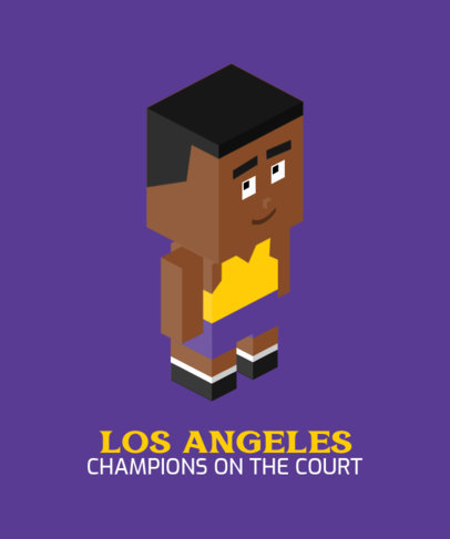 Sports T-Shirt Design Maker with a Cartoonish Basketball Player Graphic 