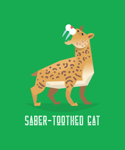 Animal T-Shirt Design Maker Featuring a Sabertooth Tiger 197a-el1