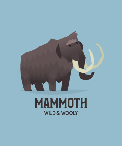 Animal T-Shirt Design Maker Featuring a Wooly Mammoth 197d-el1