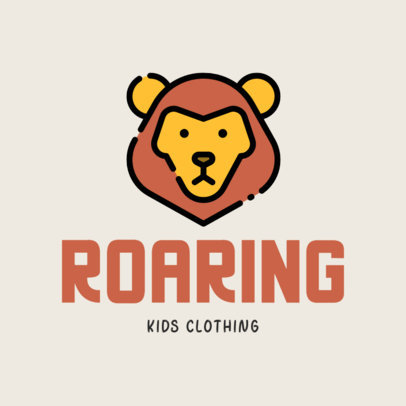 Kid's Clothing Logo Creator Featuring a Cute Lion