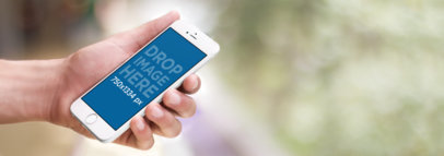 Mockup of Someone Using Her White iPhone 6s Outdoors a9699