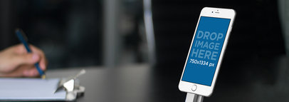 iPhone 6s Mockup on a Dock at a Business Meeting a9712