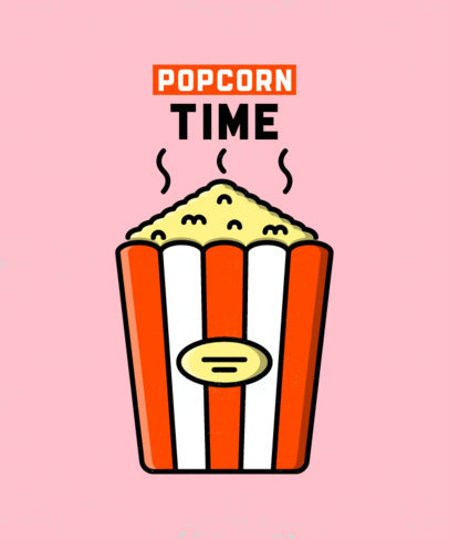 Movie-Themed T-Shirt Design Maker Featuring a Popcorn Clipart