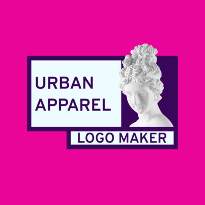 Simple Logo Maker for a Clothing Brand with a Greek Sculpture Graphic