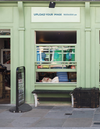 Storefront Mockup of a Classic Coffee Shop