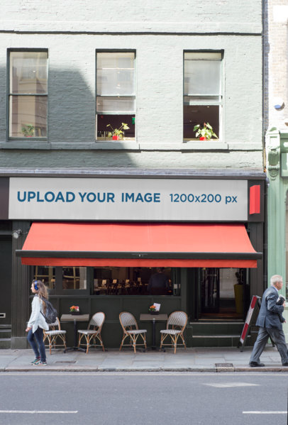 Storefront Mockup Featuring a Horizontal Banner 