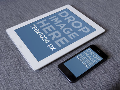 Responsive  Mockup of a White iPad and a Black iPhone 5
