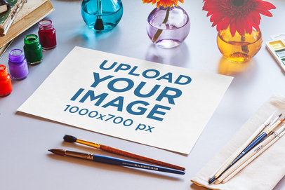 Sketch Mockup Featuring Watercolor Painting Supplies 2283-el1