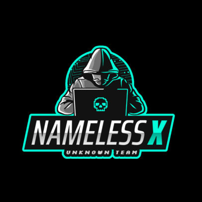 Gaming Logo Creator Featuring a Nameless Hacker