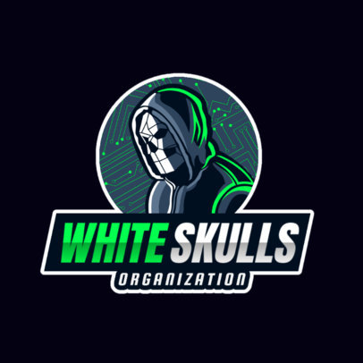 Logo Creator with a Skull-Masked Hacker for Gamers 2815c
