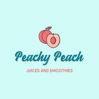 Logo Maker for a Smoothie Place with a Peach Icon