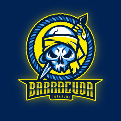 Logo Generator with a Skull and a Knife Clipart