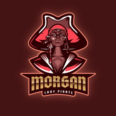 Gaming Logo Maker Featuring an Audacious Female Pirate 2811g