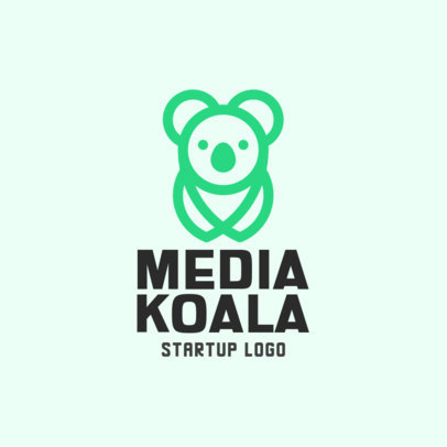 Startup Logo Template Featuring a Koala Clipart