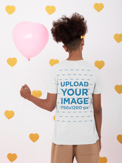 Back View T-Shirt Mockup of a Man in a Valentine's Day Setting