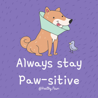 Cute Illustrated Instagram Post Design Maker Featuring a Dog Clipart 