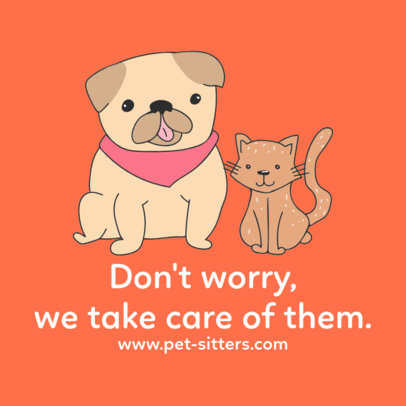 Instagram Post Design Maker with a Cute Dog Illustration