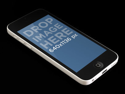 White iPhone 5c Mockup With a Dark Background