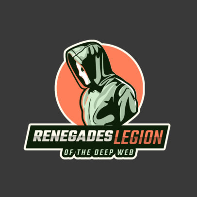 Gaming Squad Logo Template Featuring a Hooded Hacker Illustration
