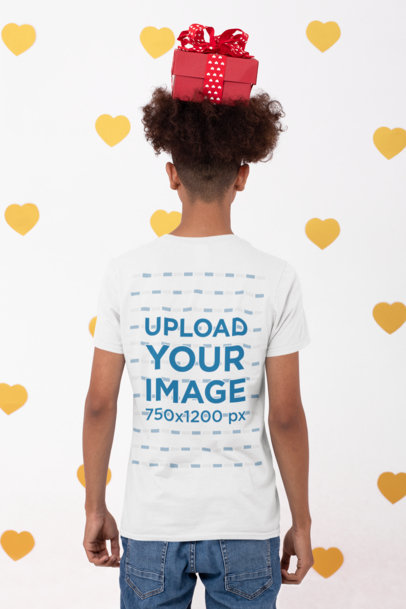 T-Shirt Mockup of a Young Man with a Box on His Head 31230
