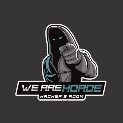 Gaming Logo Maker with a Dark Hacker Illustration 2815h