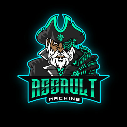 Gaming Logo Maker with a Pirate Robot Character