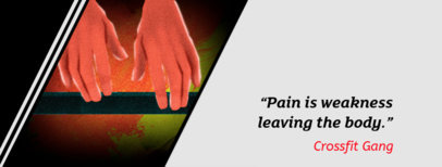 Crossfit-Related Facebook Cover Design Template with a Motivational Quote
