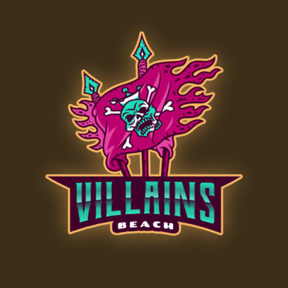 Gaming Logo Template with an Illustrated Jolly Roger 2811s