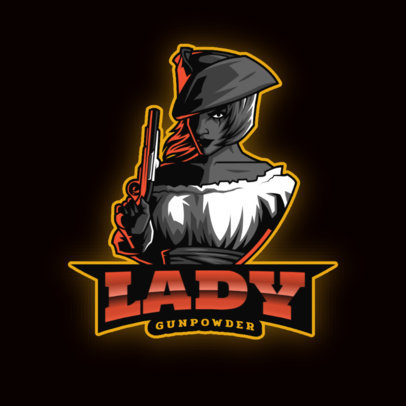 Logo Creator Featuring a Female Pirate for a Gaming Squad