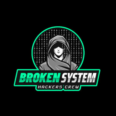 Gaming Logo Maker with a Mysteryous Hacker Character Illustration 2815m