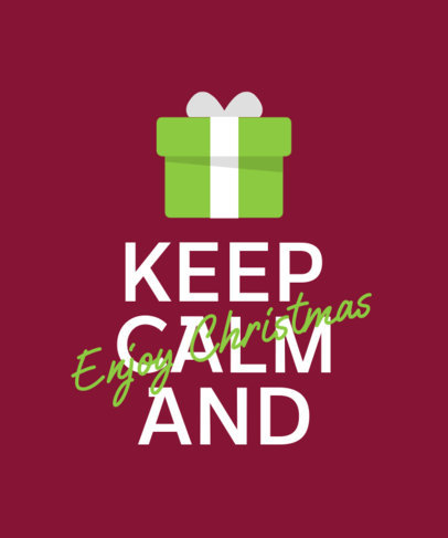 Christmas T-Shirt Design Creator with a Phrase and a Present Clipart