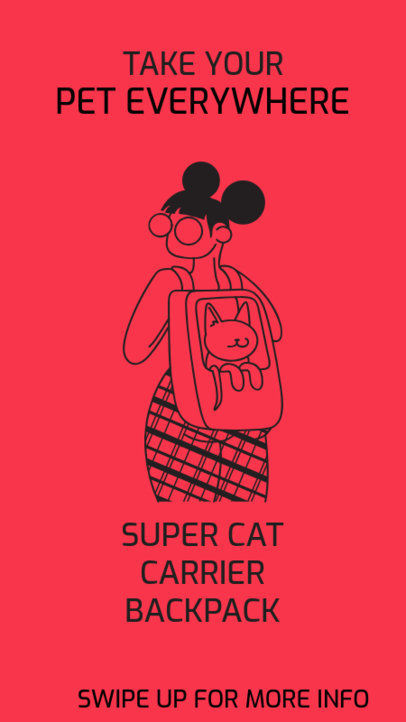 Instagram Story Design Maker for a Pet-Related Illustrated Ad