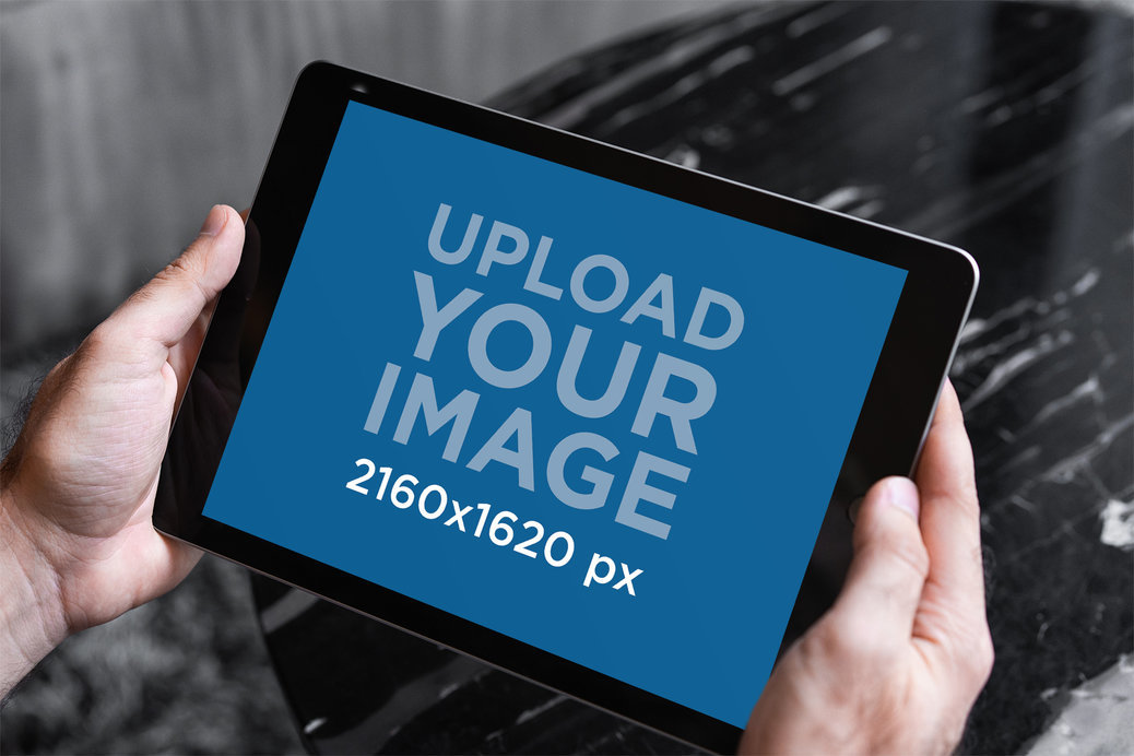 iPad Mockup Featuring a Monochromatic Background