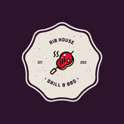 BBQ Restaurant Logo Maker Featuring a Grilled Steak Icon