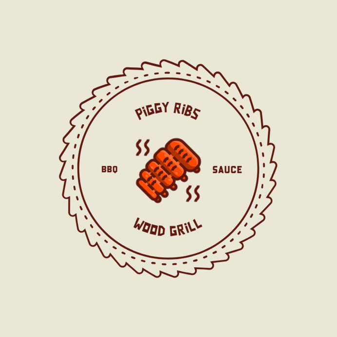 Placeit - Restaurant Logo Creator with a Grilled Ribs Clipart