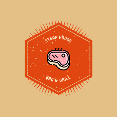 Restaurant Logo Template with a Steak Image